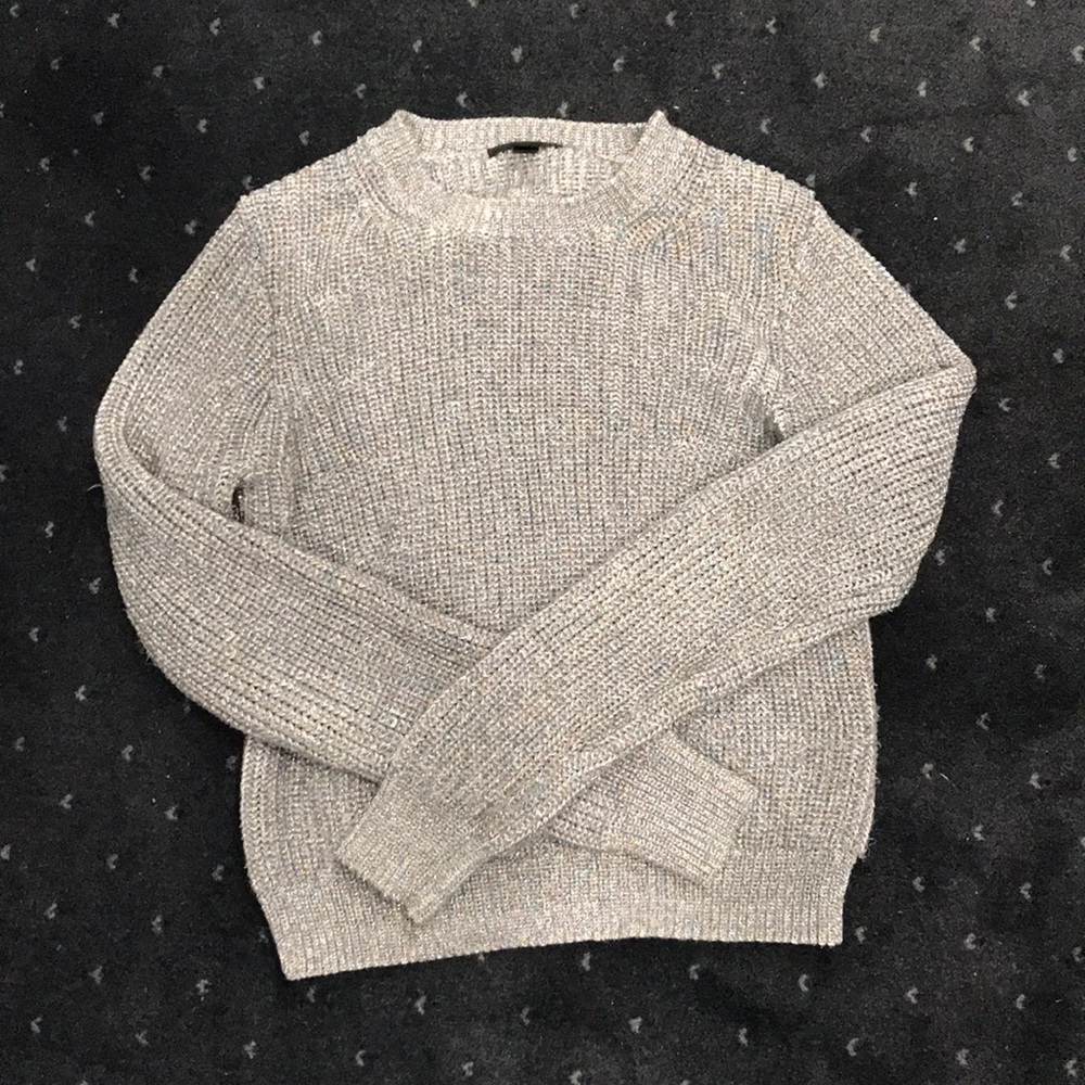 J. CREW SILVER SPARKLY SWEATER